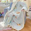 Manta gruesa de doble cara de forro polar con temática de dibujos animados, perfecta para otoño e invierno, hecha de suave forro polar de leche y lana de cordero, ideal como cubierta de sofá o una manta linda y pequeña para una siesta a mediodía.