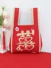 Bolsa de Presente de Casamento, Bolsa de Presente de Casamento Festiva Vermelha Tricotada para Madrinhas, Bolsa de Mão para Doces para Uso em Casamento