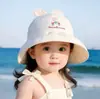 Sombrero de Sol para Niñas Primavera Verano Estilo Coreano Tulipán Niñas Ala Ancha Protección Solar Sombrero de Pescador Sombrero de Sol Niñas Pequeñas