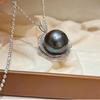 Collar colgante de flor con diamantes completos de alta gama para celebridades de Internet, venta en vivo, nuevas cuentas de perlas negras de imitación de agua dulce, Earth Creek