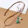 Cordón de cuero encerado para collar, cordón trenzado, cordón para colgar colgante de oro, correa para el cuello, hebilla de paz, cordón para colgar colgante de Buda de ámbar y jade