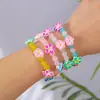 Pulseiras de Flor de Argila Macia com Contas Artesanais Europeias e Americanas Mais Vendidas, Pulseiras de Argila Macia com Contas em Fio Elástico para Atacado de Fabricantes