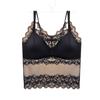 Venta Directa de Fábrica Popular Transfronteriza Camisola de Encaje Hueco para Mujer Verano Talla Grande Sin Costuras Espalda Bonita Ropa Interior con Almohadillas