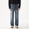 Jeans para hombre 2026 colección otoño e invierno nuevo básico simple moderno versátil corte estilo elástico azul medio vintage