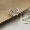 Anel Aberto de Flor de Zircônia Ultra Brilhante Exquisito com Recortes, Anel Simples e de Alto Padrão para o Dedo Indicador, Anel Versátil e Elegante