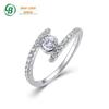 Xia Shangxin Cross-border Novo S925 Prata Moissanite Anel Conjunto Completo Zircon Super Flash Anel de Dedo Europeu e Americano Moda Anel de Casamento para Mulheres