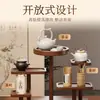 Estante de Almacenamiento Antiguo Estilo Chino Retro Estante de Escritorio Almacenamiento de Juego de Té Tetera de Arena Púrpura Adornos Soporte para Tazas Mesa Estante de Exhibición Multicapa