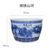 Exquisito Jarrón Cerámico de Porcelana Azul y Blanca Grande para Patio Exterior, Adecuado para Criar Peces Dorados y Tortugas, Cuenco para Nenúfares de Interior, Maceta de Loto, Personalizable