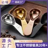 Cuchara Medidora Personalizada en Forma de Corazón Acero Inoxidable Cuchara Medidora para Granos de Café Transfronterizo Puede Agregar Logo Horneado Cuchara Medidora de 15ml Leche en Polvo