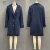 2026 Amazon Otoño/Invierno Nuevo Abrigo Casual Elegante Retro Transfronterizo de Longitud Media con Solapa para Mujer