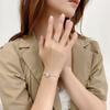 Pulsera elegante de estilo coreano, pulsera simple de lujo ligero que combina con todo, ajustable mediante cordón, circonita cuadrada, pulsera de alta calidad con incrustaciones de diamantes