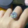 Anel Mosang de Diamante Cor de Fogo Super Bom Pedra Principal 6 quilates Redondo 12mm com Grande Certificado GRA Cartão Preto dos EUA