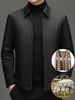 Nueva colección de invierno: Chaqueta de lana, seda de morera y algodón con forro interior desmontable, adecuada para ropa de negocios casual, engrosada para abrigar, diseñada para hombres de mediana edad