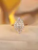 Anillo de ojo de caballo AliExpress shein transfronterizo microincrustado con diamante blanco simple nicho lujo elegante anillo una generación de cabello