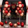 Balão vermelho com Hi Coluna Criativo Romântico Casamento Aterrissagem Rural Estrada Chumbo Decoração de Casamento Balão de Casamento
