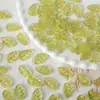 Hojas con Pintura Dorada en Forma de 11x17 Cuentas de Vidrio Checo Materiales Hechos a Mano DIY Estilo Antiguo Hanfu Cristales Sueltos Accesorios