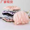 Gorro de ducha de doble capa, impermeable, para el hogar, para mujer, de verano, para el cabello de niños, para cocina, antiaceite y con película antihumo, especial