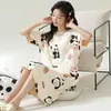 Bata de Noche para Mujer Verano Algodón Puro Manga Corta Casual Delgada Pijama Chica Linda Falda de Verano 2026 Ropa de Casa Nueva
