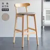 Cadeira de bar de madeira maciça Banqueta alta para casa Cadeira de encosto moderno simples para loja de chá com leite Cadeira de bar nórdica