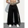 Pantalones casuales nuevos de estilo americano con estampado de letras y estrellas, pantalones vintage de pierna recta, pantalones anchos holgados adelgazantes, estilo japonés de Instagram