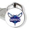 Logo de Equipo de la NBA Lakers Warriors 76ers Time Gem Aleación de Metal Llavero Grabado Colgante de Llave