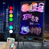 Placa de Publicidade Eletrônica Fluorescente Colorida, Outdoor LED Luminoso, Placa de Exibição Comercial Manuscrita para Barraca de Feira Noturna ao Ar Livre