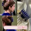 Pinza para el pelo de doble diente azul zafiro, mismo estilo que Rachel, para mujer con elegante peinado en la parte posterior de la cabeza, pinza de tiburón pequeña y mediana
