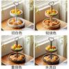 Bandeja creativa de madera de doble capa para pasteles, expositor redondo de frutas, estante para postres, estante para almacenar postres y té de la tarde para el hogar