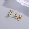 Pendientes Distintivos de Mancuerna Cuadrado Redondo Perla Corazón Circonita para Mujer Elegantes Simples Pequeños de Rosca