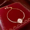 Nuevo Estilo Chino Gota de Aceite Calabaza Doble Pulsera Abierta Pulsera de Diseño Retro Francés Lujo Ligero Nicho Exquisita Joyería de Mano Al por Mayor