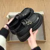 Sapatos versáteis de couro pretos vintage para mulheres, adequados com saias, mocassins estilo britânico, sapatos de salto único Mary Jane, sapatos femininos JK