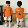Tops de Algodão Puro para Meninos, Roupas de Verão para Crianças Maiores, Camisetas Estilosas de Manga Curta para o Verão, Novas Camisetas Tendência de Verão para Crianças 2026