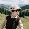 Gorra Infantil Estilo Otoño e Invierno Cálida Engrosada Pana Gorra Plana Gorra Pato Unisex Bebé Estampado Leopardo Estrella Boina