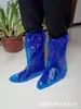 En stock venta al por mayor cubierta de zapato desechable cubierta para botas altas alargada engrosada larga cubierta de zapato de plástico PE cubierta de zapato de fábrica de cría