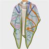 Bufanda triangular de terciopelo con estampado de espiga para otoño e invierno de 2024, versión taiwanesa, chal de terciopelo rizado a mano, estilo coreano cálido