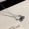 Colar com Pingente de Pedra Natural Planeta Design de Nicho Ins High-class Versátil Simples Saturno Corrente Fina Corrente para Clavícula