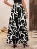 2026 Calças de Cintura Alta Wide Leg Estilo Europeu e Americano para Mulheres, Calças Casuais Soltas com Estampa Listrada de Verão, Tendência Fashion e Versátil
