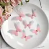 Pacote com 3 Borboletas de Tule 3D de Camada Dupla de 5cm para Acessórios de Cabelo DIY Feitos à Mão, Materiais de Decoração, Brincos de Maquiagem Facial Estilo Antigo Hanfu