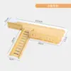 Jaula para Hámster Modificada en una Villa de Lujo de Madera Maciza de Dos Pisos con Doble Capa, Escaleras, Juguetes Planos, Plataforma para Hámster Dorado