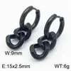 Pendientes de Acero Inoxidable 304 Cadena Cubana con Borlas Joyería Chapado en Oro de 18K Clip para Oreja Pendientes Unisex