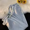 Malásia jeans mais vendidos cintura elástica com cordão masculino solto reto moda de rua marca todas as estações calças de verão