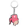 Série de Cuidados Médicos Rosa Mais Vendida da Amazon Pingente de Plástico Macio PVC Chaveiro de Metal com Tema Médico DIY Chaveiro