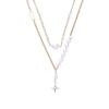 Collar de doble capa de perlas de agua dulce en forma de estrella para mujer, moderno, popular en internet, ins, simple, elegante, nicho, lujo ligero, cadena para la clavícula, joyería