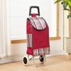 Carrito de Almacenamiento Ligero para Supermercado con Rayas Verticales, Carrito con Bolsa de Tela de Gran Capacidad para Compras y Supermercado
