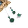 Suministro en vivo de moda de calcedonia natural pendiente anillo colgante collar joyería traje alto hielo completo traje de jade