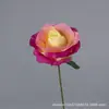 Flor Artificial Rosa Redonda de Cabeça Única Rosa de Seda Adereços para Cenário de Casamento Decoração de Vitrine de Shopping Entrega Direta da Fábrica