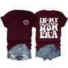 Camiseta informal de manga corta con estampado europeo y americano a doble cara, estilo "mi mamá jugadora de voleibol", versátil y de cuello redondo.