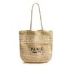 Bolsa de Palha Trançada com Bordado de Letra no Ombro Nova Bolsa de Palha Grande Capacidade Vazada Bolsa Trançada Bolsa de Praia para Férias Bolsa Feminina Versátil