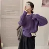 Suéter de Punto Trenzado con Puño Retorcido Estilo Coreano Nuevo Otoño/Invierno para Mujer, Suave, Grueso, Cálido, Top de Punto Casual