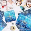 Wx127 Azul Oscuro Copo de Nieve Papel Pera 17g Papel de Envoltura a Prueba de Humedad para Dulces de Regalo Papel de Seda Decorativo Copo de Nieve Navideño